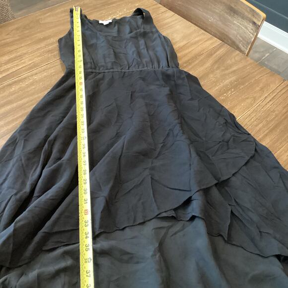 Garnet Hill sleeveless cinched waist midi Dress Minimalist Black Size 6 - Picture 7 of 8